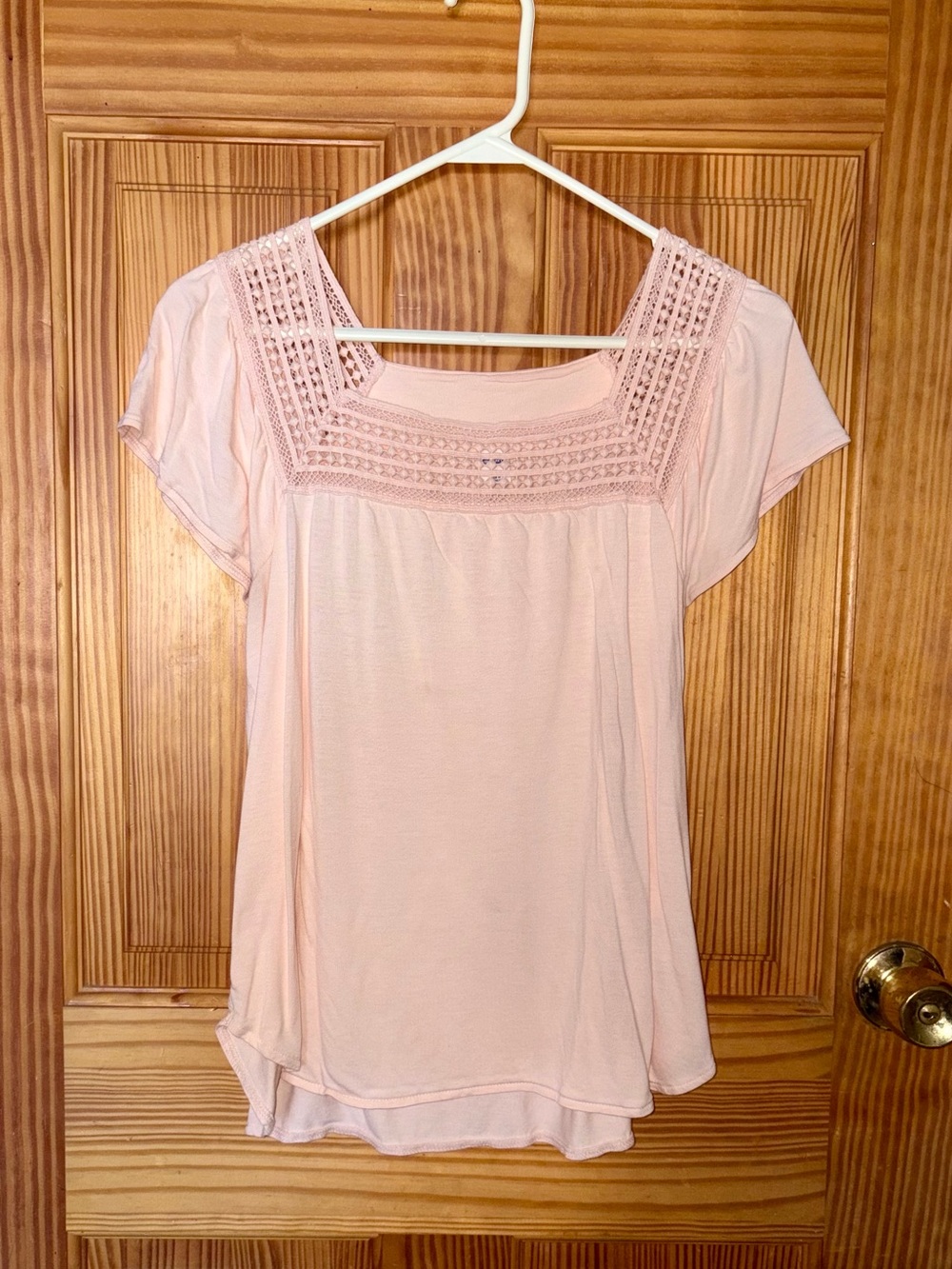 Old Navy Square Neckline Peasant Top in Peach Color Size Small